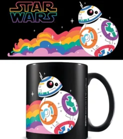 BB8 Rainbow Black Mug