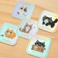 Birdie Tam: Vinyl stickers - Warning Cats Pack