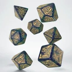 Call of Cthulhu Blue-Green & Gold Dice Set