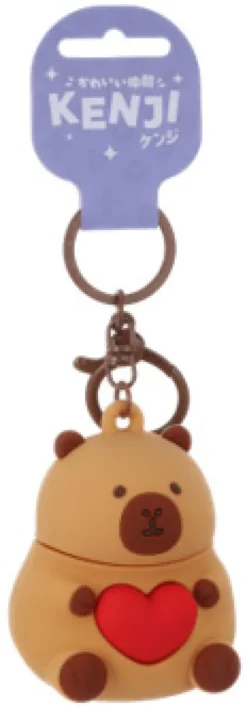 Capybara Heart Keychain