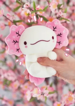 Charlotte The Cherry Blossom Axolotl Plush Keychain