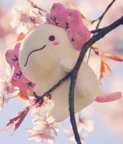 Charlotte The Cherry Blossom Axolotl Plush Keychain