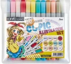 Copic Illustration Starter Set of 12 Pencils w/ Book