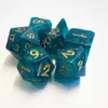 Corner Cut Green Foil set of 7 Dice