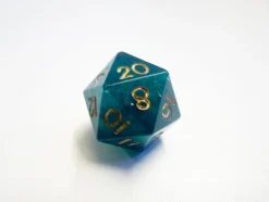 Corner Cut Green Foil set of 7 Dice