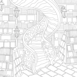 Cozy Bookshops: Colouring Book