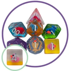 Dice Set - Multi-Coloured Ducks