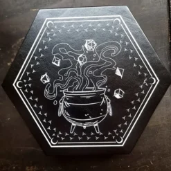 Dice tray: Faux leather - Cauldron