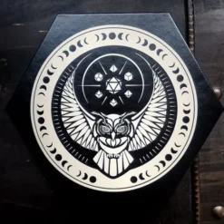Dice tray: Faux leather - Owl