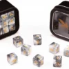18d6 Marble Series: Black & Grey - Numbers: Gold