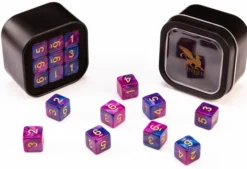 18d6 Marble Series: Blue & Purple - Numbers: Gold