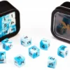 18d6 Marble Series: Blue & White - Numbers: Black