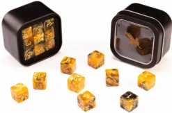 18d6 Marble Series: Gold & Black - Numbers: Gold