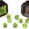 18d6 Marble Series: Green & Black - Numbers: Gold