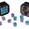 18d6 Marble Series: Pale Blue & Purple - Numbers: Gold
