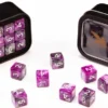 18d6 Marble Series: Purple & Grey - Numbers: White
