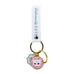 Donut Kitten Charm Keychain