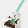 Embroidered Bookmark with Clip: Polar Bear