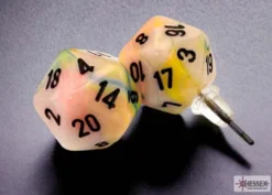 Festive Circus Mini-Poly D20 Stud Earrings Pair