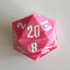 Giant Acrylic D20 Pink Swirls