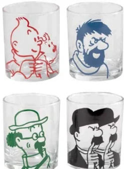 Glas - Tintin, Haddock, Kalkyl och Dupondtarna