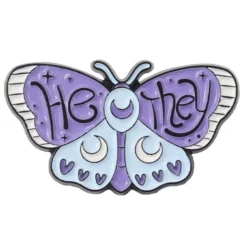 He/They Pronoun Butterfly Pin
