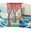 Japanese Woodblocks Set of 3 Mini Notebooks