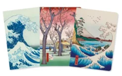 Japanese Woodblocks Set of 3 Mini Notebooks