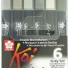 Koi Color Brush Set 6 Grey