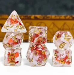Maple Leaf set of 7 dice