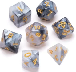 Marble Series: Black & Grey - Numbers: Gold
