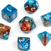 Marble Series: Blue & Brown - Numbers: White
