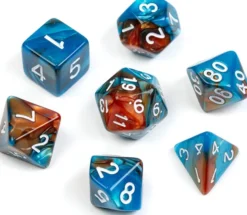 Marble Series: Blue & Brown - Numbers: White