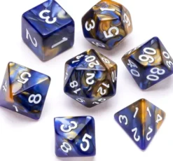 Marble Series: Blue & Gold - Numbers: White