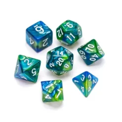 Marble Series: Blue & Green - Numbers: White
