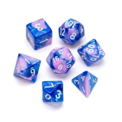 Marble Series: Blue & Pink - Numbers: White