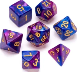 Marble Series: Blue & Purple - Numbers: Gold