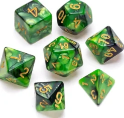 Marble Series: Green & Black - Numbers: Gold