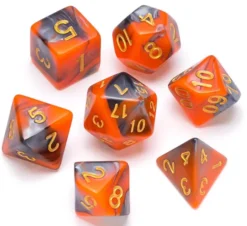 Marble Series: Orange & Grey - Numbers: Gold