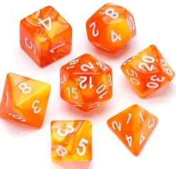 Marble Series: Orange & Yellow - Numbers: White