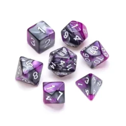 Marble Series: Purple & Grey - Numbers: White