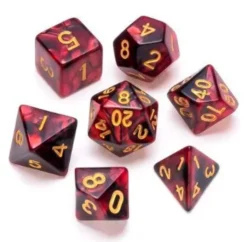 Marble Series: Red & Black - Numbers: Gold