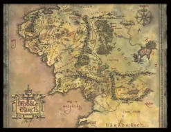 Middle-Earth Map Framed Print 30x 40 cm