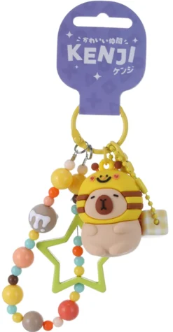 Mima Capybara Bee Cosplay Keychain w/ Bracelet