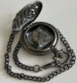 Miniature Metal Dice In Pocket Watch Style Case