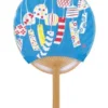 Mini Bamboo Fan: Wind Chimes Light Blue