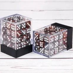 12 mm Copper/Silver w White Dice Block 36 D6