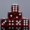 16 mm Transparent Dark Red Dice Set 12 D6
