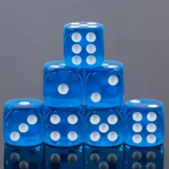 16 mm Transparent Sky Blue Dice Set 12 D6