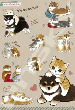 Mofusand Puzzle No. 3026 - Kittens & Puppies 300 pcs